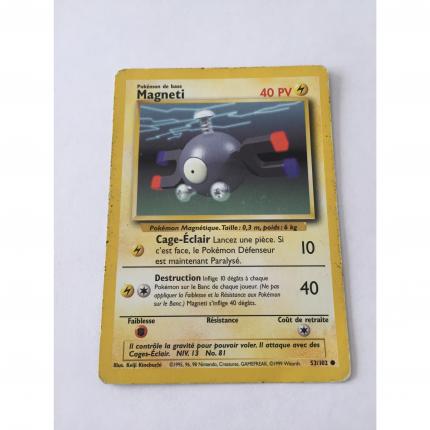 53/10253/102 - Carte pokémon magneti 53/102 commune set de base wizards 1995 état moyen