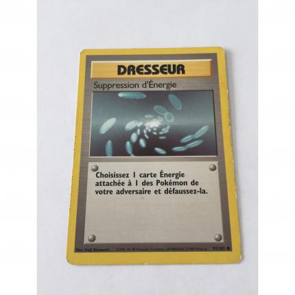 92/102 - Carte pokémon suppression d énergie 92/102 commune set de base état moyen