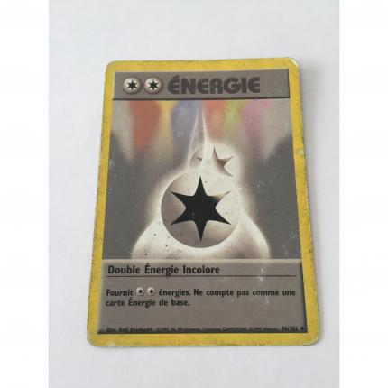 96/102 - Carte Pokémon double énergie incolore 96/102 peu commune set de base état moyen