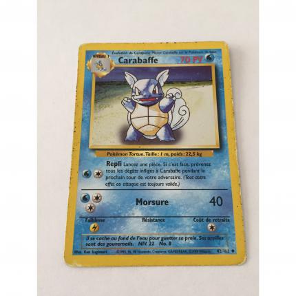 42/102 - Carte pokémon carabaffe 42/102 peu commune set de base wizards 1995 état moyen