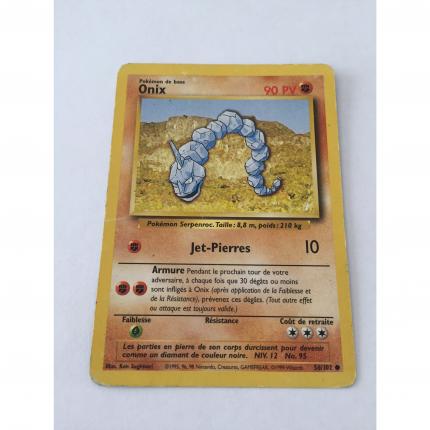 56/102 - Carte pokémon onix 56/102 commune set de base wizards 1995 moyennement usée