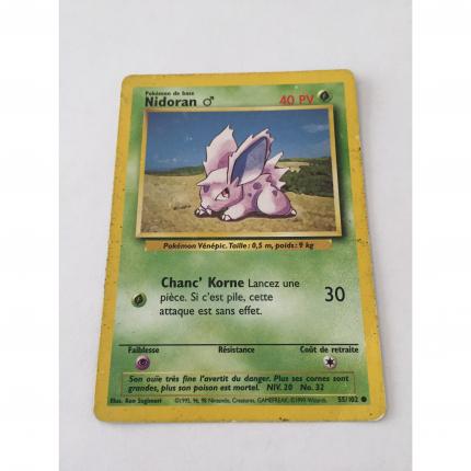 55/102 - Carte pokémon nidoran 55/102 commune set de base wizards état moyen