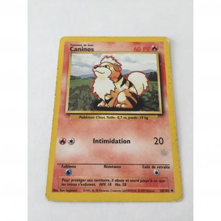 28/102 - Carte pokémon caninos 28/102 peu commune set de base wizards carte endommagée