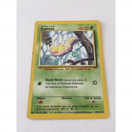 69/102 - Carte pokémon Aspicot 69/102 commune set de base wizards 1995 moyennement usée