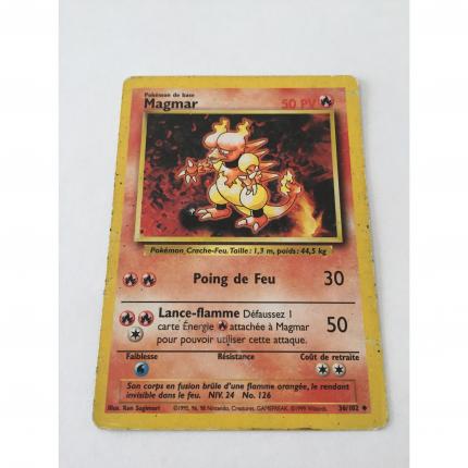 36/102 - Carte pokémon magmar 36/102 peu commune set de base wizards 1995 carte usée