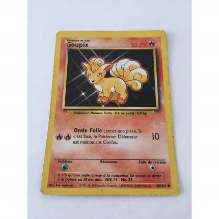 68/102 - Carte pokémon goupix 68/102 commune set de base wizards 1995 moyennement usée