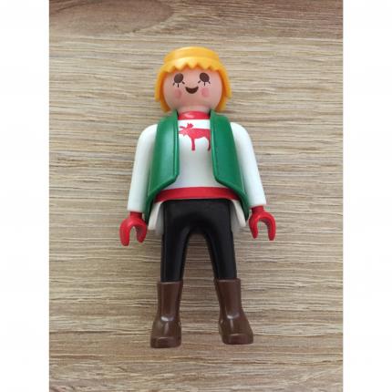 PERSONNAGE BLOND MAILLOT VERT 30144620 PLAYMOBIL 4891 MARCHE DE NOEL