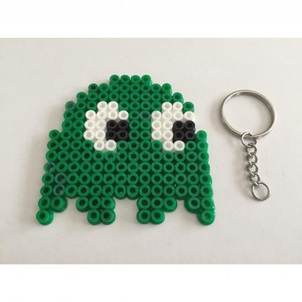 FANTOME MONSTRE VERT PAC-MAN NAMCO PORTE CLE PERLE A REPASSER HAMA DECORATION