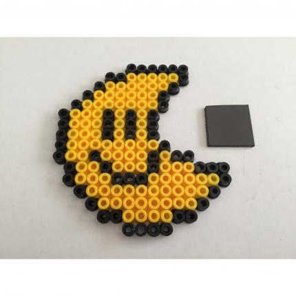 LUNE SMILEY JAUNE SUPER MARIO SNES AIMANT REFRIGERATEUR PERLE HAMA PIXEL ART