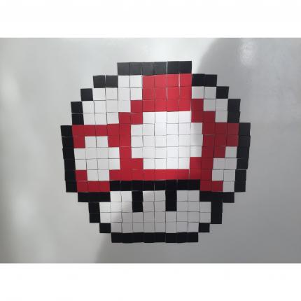 PIXEL ART AIMANT REFRIGERATEUR FRIGO CHAMPIGNON CHAMPI ROUGE MARIO NINTENDO