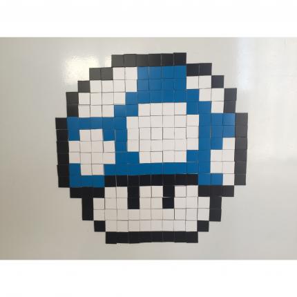 PIXEL ART AIMANT REFRIGERATEUR FRIGO CHAMPIGNON CHAMPI BLEU MARIO NINTENDO