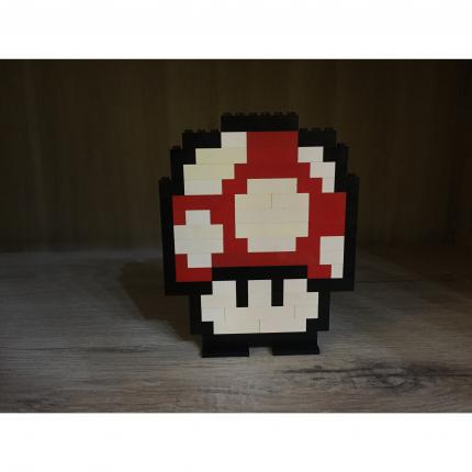 CREATION PIXEL ART LEGO CHAMPIGNON CHAMPI ROUGE MARIO NINTENDO