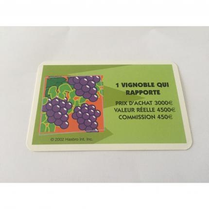 CARTE ACQUISITION 1 VIGNOBLE QUI RAPPORTE PIÈCE DÉTACHÉE LA BONNE PAYE NOUVELLE EDITION HASBRO