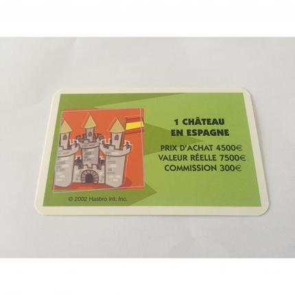 CARTE ACQUISITION 1 CHÂTEAU EN ESPAGNE PIÈCE DÉTACHÉE LA BONNE PAYE NOUVELLE EDITION HASBRO