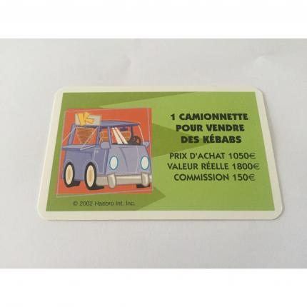 CARTE ACQUISITION 1 CAMIONNETTE POUR VENDRE DES KEBABS PIÈCE DÉTACHÉE LA BONNE PAYE NOUVELLE EDITION HASBRO