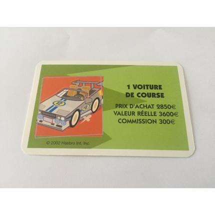 CARTE ACQUISITION 1 VOITURE DE COURSE PIÈCE DÉTACHÉE LA BONNE PAYE NOUVELLE EDITION HASBRO