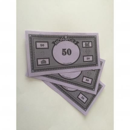 LOT X3 BILLET DE 50 MONOPOLY 2001 FRANCAIS NEERLANDAIS PIECE DETACHEE