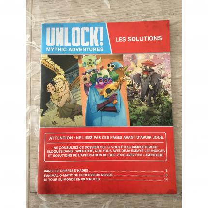 LIVRE LES SOLUTIONS PIECE DETACHEE JEU DE SOCIETE UNLOCK MYTHIC ADVENTURES