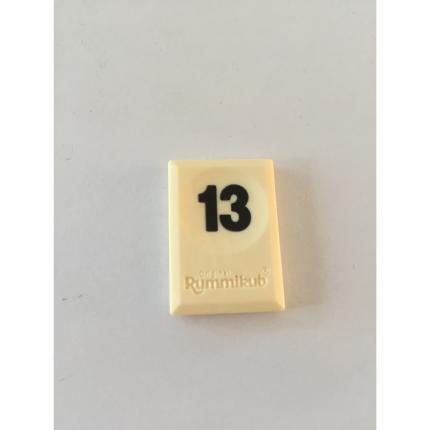 Tuile chiffre 13 treize noir pièce Rummikub Le rami des chiffres jeu de voyage