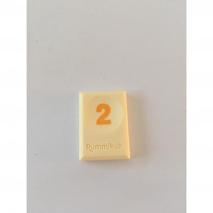 Tuile chiffre 2 deux orange pièce Rummikub Le rami des chiffres jeu de voyage