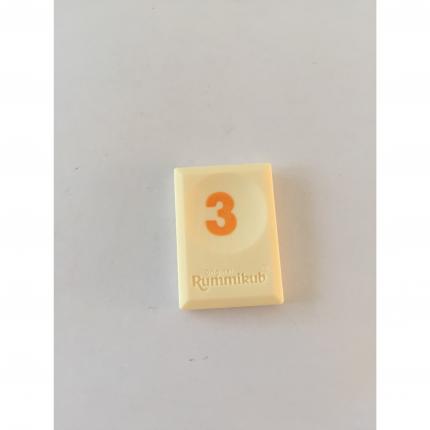 Tuile chiffre 3 trois orange pièce Rummikub Le rami des chiffres jeu de voyage