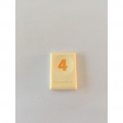 Tuile chiffre 4 quatre orange pièce Rummikub Le rami des chiffres jeu de voyage