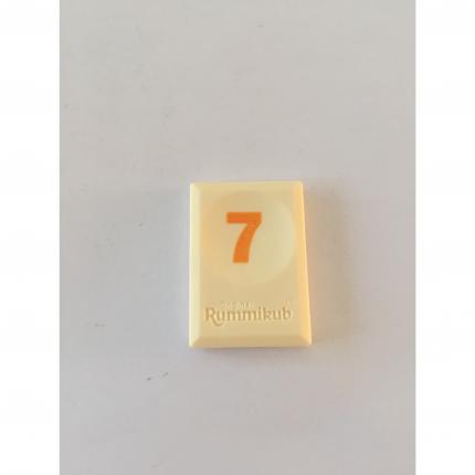 Tuile chiffre 7 sept orange pièce Rummikub Le rami des chiffres jeu de voyage