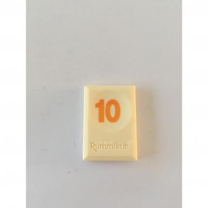 Tuile chiffre 10 dix orange pièce Rummikub Le rami des chiffres jeu de voyage