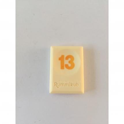Tuile chiffre 13 treize orange pièce Rummikub Le rami des chiffres jeu de voyage