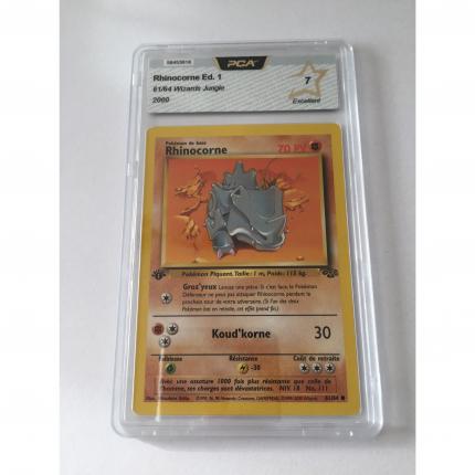 61/64 - Carte pokémon Rhinocorne 61/64 commune jungle wizards 1 ère édition PCA 7 Excellent