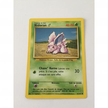 55/102 - Carte Pokémon Nidoran 55/102 commune set de base wizards