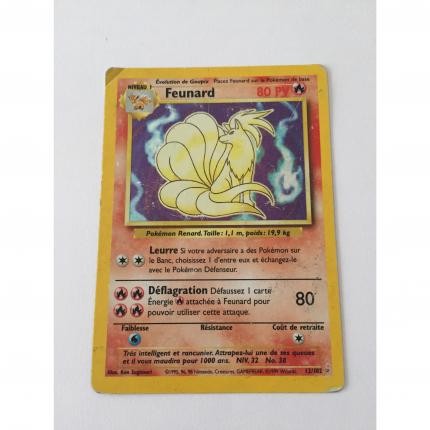 12/102 - Carte pokémon Feunard 12/102 rare holographique set de base wizards