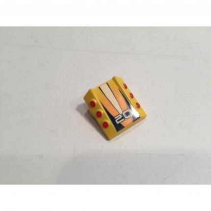 Brique modifiée 2x2 sans goujons inclinée avec 6 pistons latéraux 30603pb04 pièce détachée Lego #A8