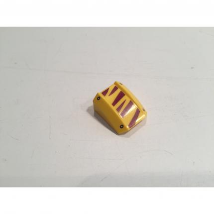Pente jaune lèvre incurvée 2x2 avec rivets 30602pb053 pièce détachée Lego #A8