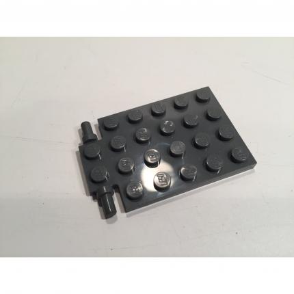 Plaque 4 x 6 charnière trappe gris foncé 92099 pièce détachée Lego #A14