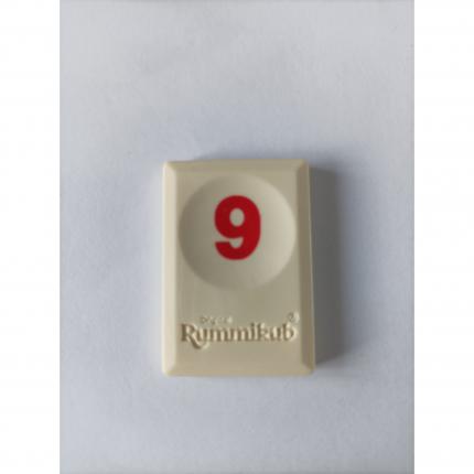 Tuile chiffre 9 neuf rouge pièce détachée L original Rummikub chiffres M&M Ventures #A21