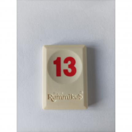 Tuile chiffre 13 treize rouge pièce détachée L original Rummikub chiffres M&M Ventures #A21