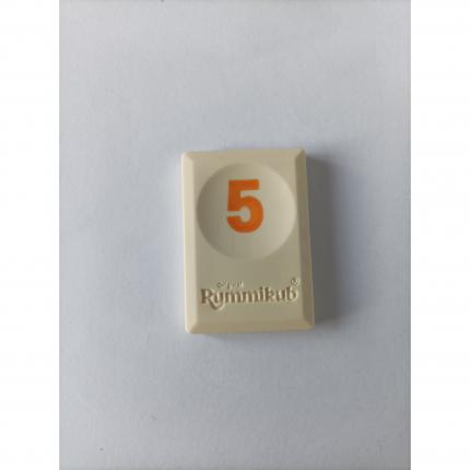 Tuile chiffre 5 cinq orange pièce détachée L original Rummikub chiffres M&M Ventures #A21