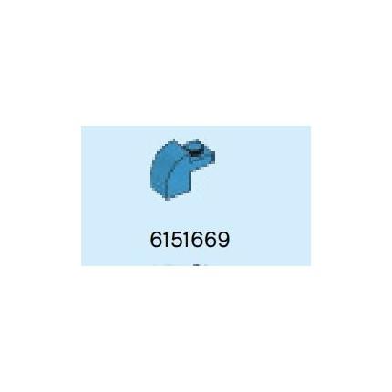 Pente courbe 2x1x1 1/3 avec montant encastré bleu azur 6151669 pièce détachée Lego