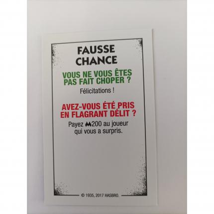 Carte fausse chance pièce détachée Monopoly édition tricheurs Hasbro gaming #A28