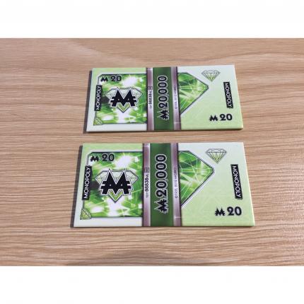 Lot x2 billets de 20 M pièce détachée jeu de société Monopoly Millionnaire #A45