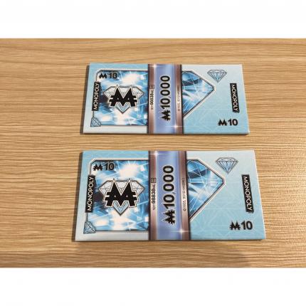 Lot x2 billets de 10 M pièce détachée jeu de société Monopoly Millionnaire #A45