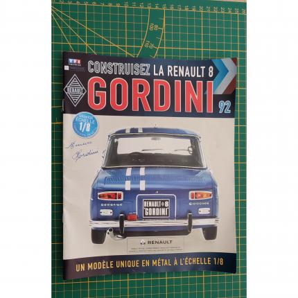 Fascicule seul sans pièce N°92 pièce détachée Renault R8 Gordini 1/8 1/8ème Eaglemoss collections #A67