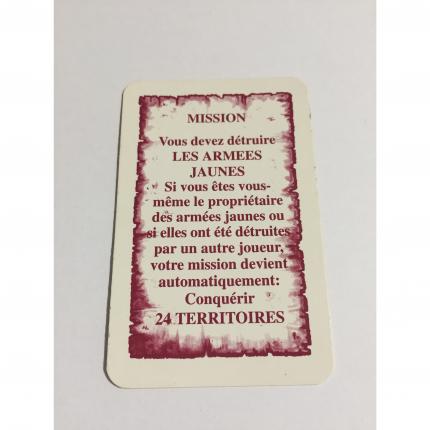 Carte mission détruire les armées jaunes pièce détachée jeu de société Risk la conquête du monde Parker #A54
