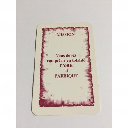 Carte mission l Asie et l Afrique pièce détachée jeu de société Risk la conquête du monde Parker #A54