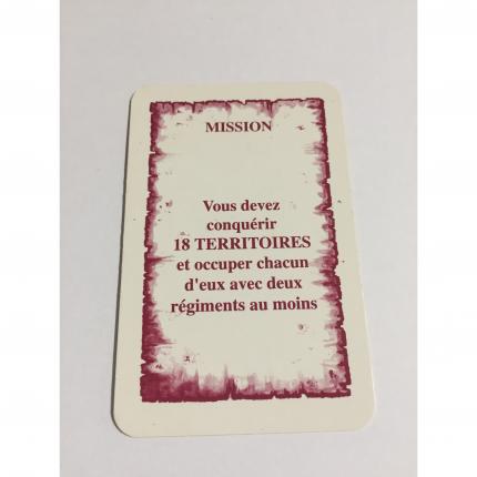 Carte mission conquérir 18 territoires pièce détachée jeu de société Risk la conquête du monde Parker #A54
