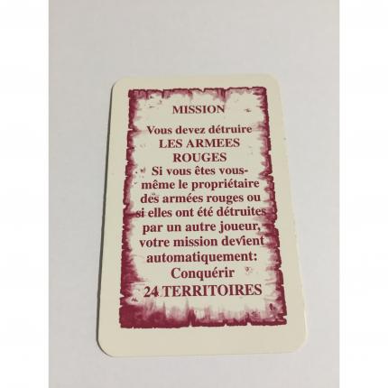 Carte mission détruire les armées rouges pièce détachée jeu de société Risk la conquête du monde Parker #A54