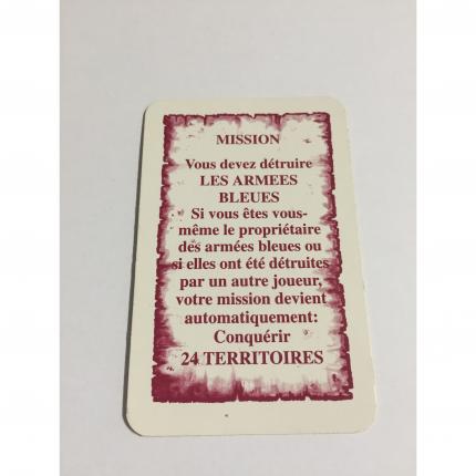 Carte mission détruire les armées bleues pièce détachée jeu de société Risk la conquête du monde Parker #A54