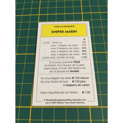 Carte Sniper marin pièce détachée Monopoly Duel Masters Hasbro Parker Wizards #A64