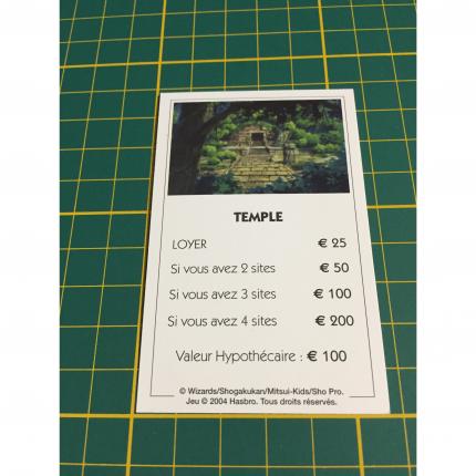 Carte Temple pièce détachée Monopoly Duel Masters Hasbro Parker Wizards #A64